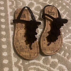 Faded Glory Black Kids Sandals